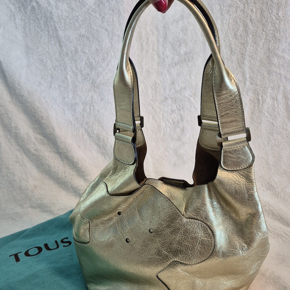 Tous Gold Leather Tote Bag